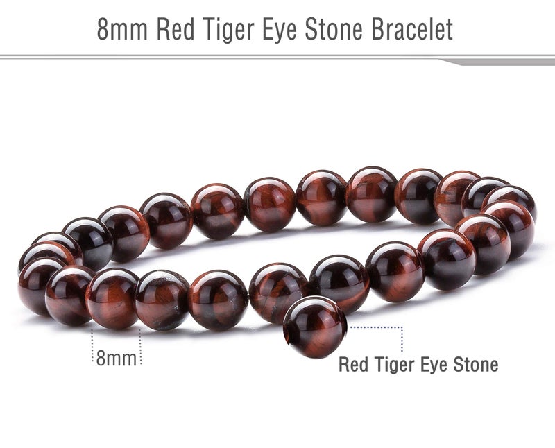 Hamoery Men Women 8mm Natural Stone Lava Rock Diffuser Bracelet Elastic Yoga Agate Beads Bracelet Bangle - Image 1